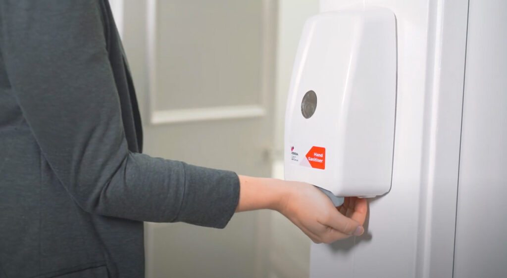 Using Foaming Sanitiser Dispenser